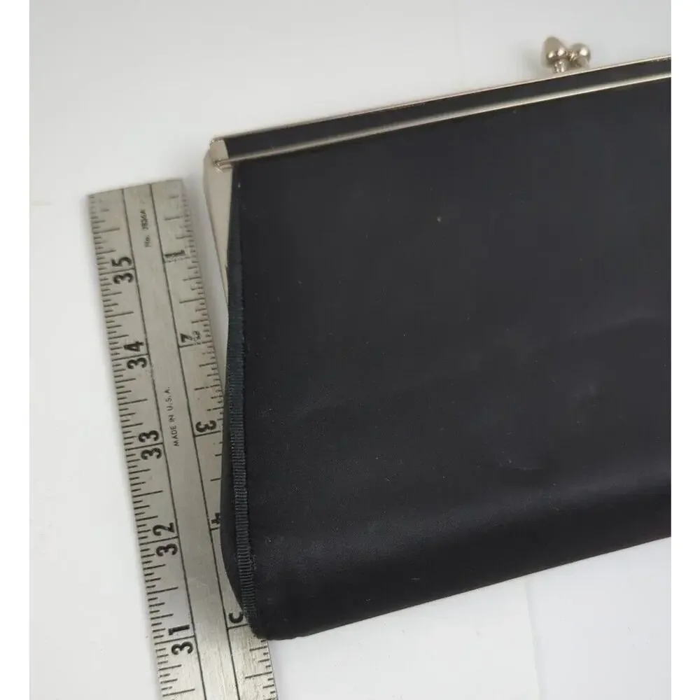 Elegant Black Clutch with Silver Accents - Picture 8 of 10